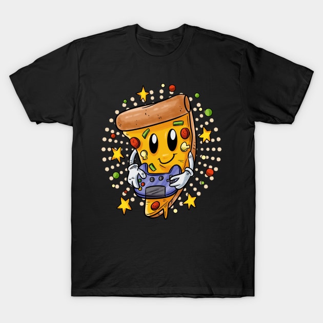 Cute Pizza Gamer T-Shirt by pako-valor